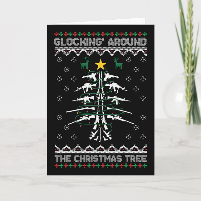 Glockar runt julgranen ful jul  kort (Framsida)