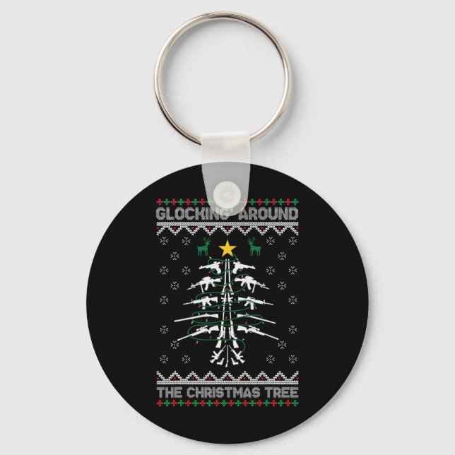 Glockar runt julgranen ful jul  nyckelring (Framsida)