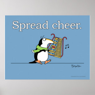 GLOCKENSPIEL PENGUIN "Spread Cheer" Sandra Boynton Poster