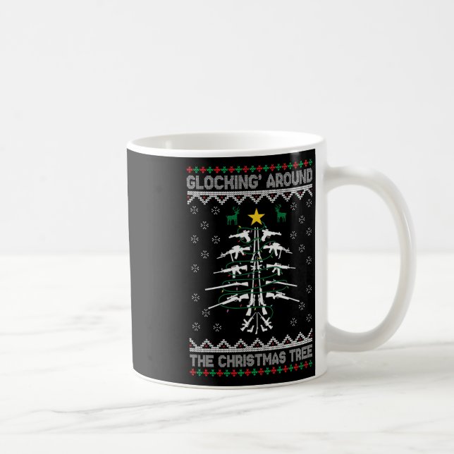 Glocking Around The Christmas Tree Ugly Christmas  Kaffemugg (Höger)