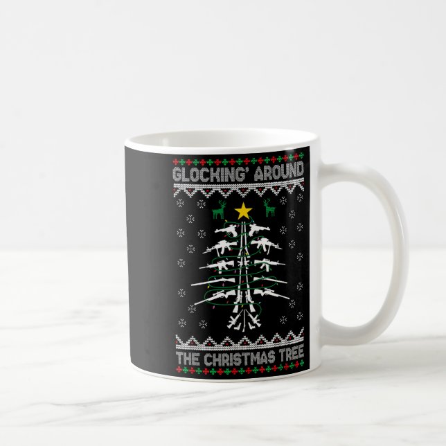 Glocking Around The Christmas Tree Ugly Christmas  Kaffemugg (Höger)