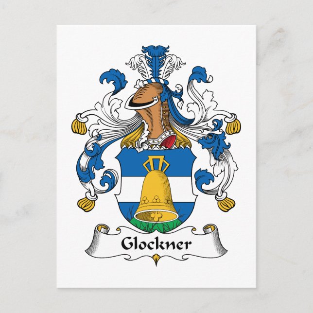 Glockner Family Crest Vykort (Framsida)