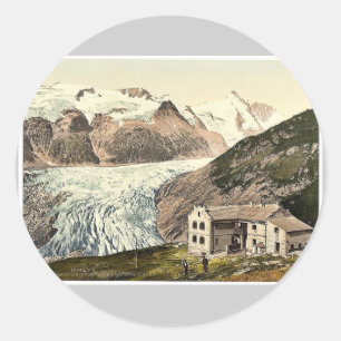 Glocknerhaus med Pasterze och Grossglockner, bil Runt Klistermärke