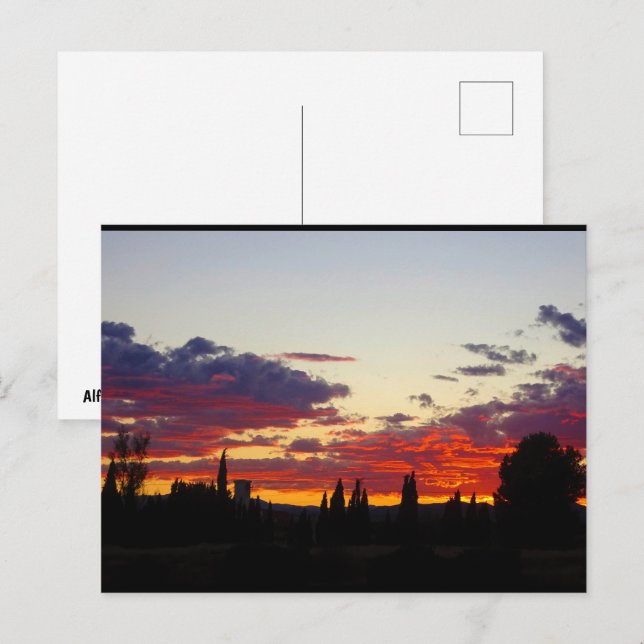 Glöd av skymningslandskap vykort (Fram/baksida)