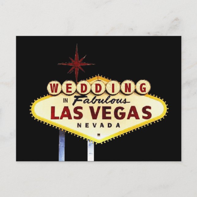 Glöd BRÖLLOP i Fabulous Las Vegas vycard Vykort (Framsida)