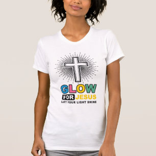 Glöd För Jesus Kristet Kors Ljus T-Shirt Design_
