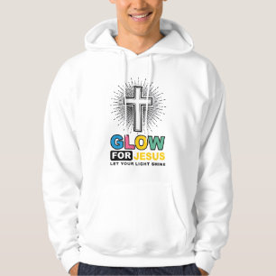 Glöd För Jesus Kristet Kors Ljus T-Shirt Design_ Hoodie