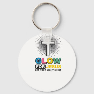 Glöd För Jesus Kristet Kors Ljus T-Shirt Design_ Nyckelring