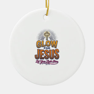 Glöd för Jesus Låt ditt ljus lysa Kristet Desi Julgransprydnad Keramik