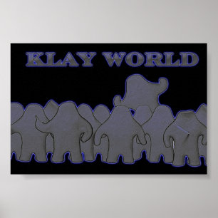 Glöd för svart för Klay världsaffisch Poster