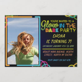 Glöd i de mörka barnens födelsedaginbjudan inbjudningar