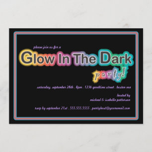 Glöd i den mörka Blacklight partyinbjudan Inbjudningar