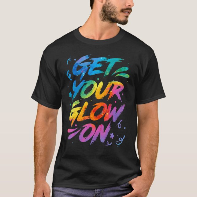 glöd i Ljusa färger 80-tema T Shirt (Framsida)