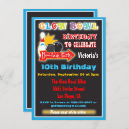 Glöd i mörk bowlingpartis inbjudningar