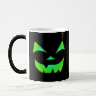 Glöd i Mörk grönt Jack o lantern-pumpan Magisk Mugg