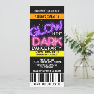 Glöd i Mörk Sweet 16 Party Inbjudningar