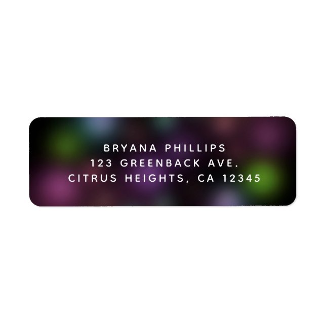 Glöd i Mörken Neon Ljus Roligt Födelsedagsfest Returadress Etikett (Framsidan)