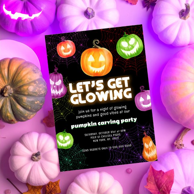 Glöd i mörken, nyans kallad Pumpkin Carving Party Inbjudningar (Skapare uppladdad)