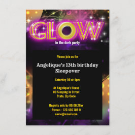 Glöd i mörkens ungar glöd party inbjudningar