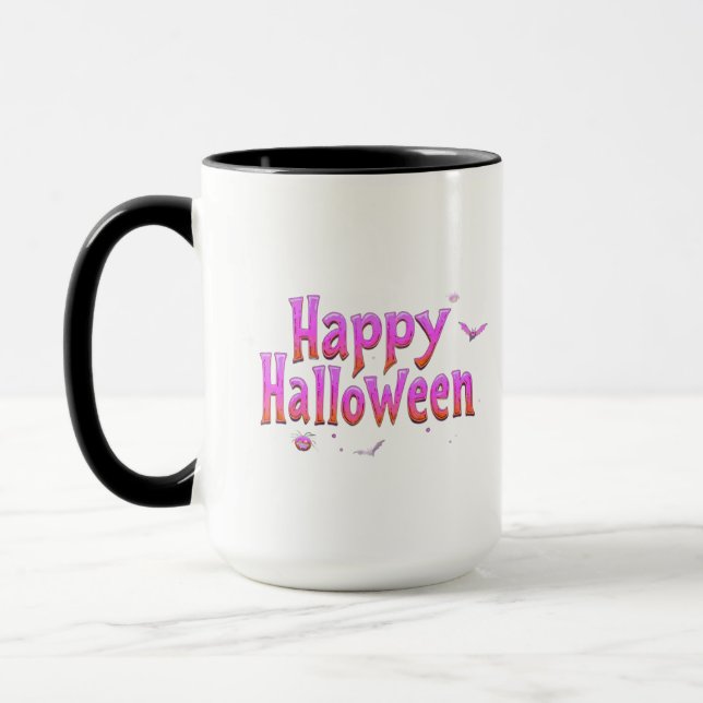 Glöd-i-mörkret Gott Halloween Mugg (Vänster)