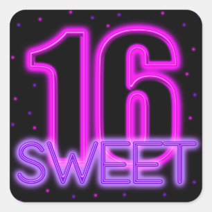 Glöd i mörkret Sweet 16 Fyrkantigt Klistermärke