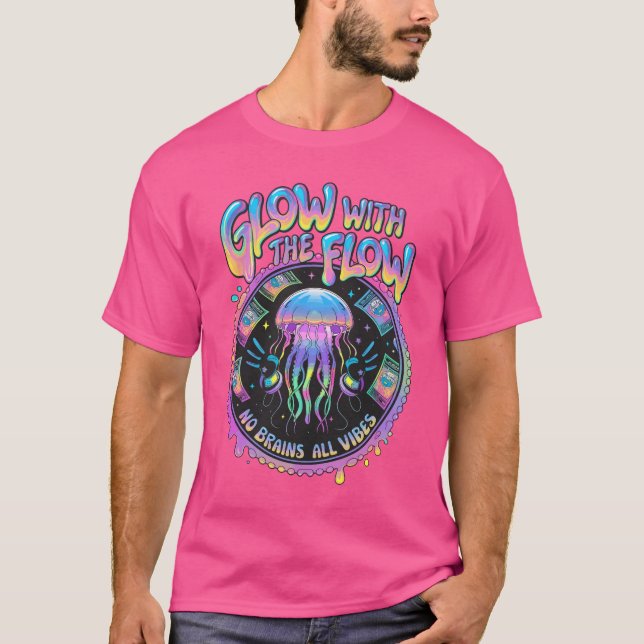 Glöd Med Flödet Maneter Vaporwave Estetik T Shirt (Framsida)