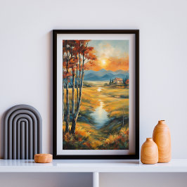 Glöd över den alpina spegeln poster