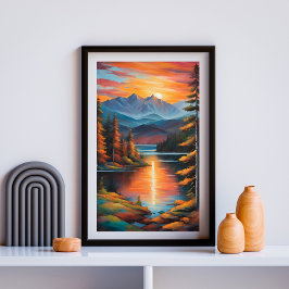 Glöd över den alpina spegeln poster
