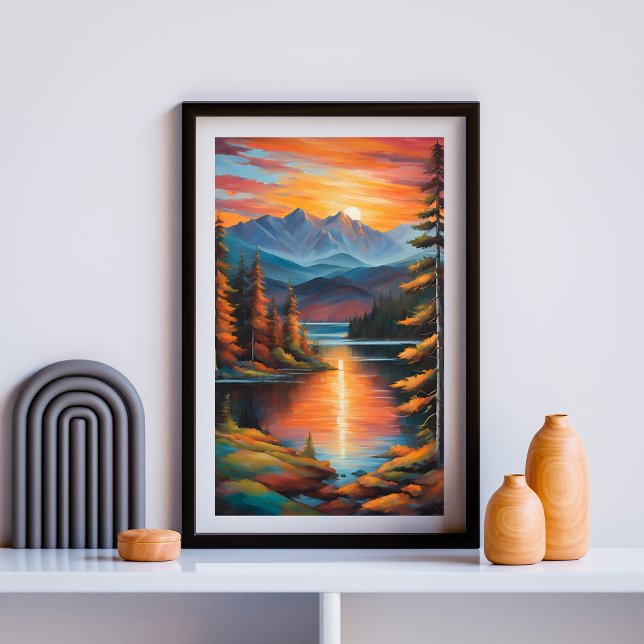Glöd över den alpina spegeln poster (Skapare uppladdad)