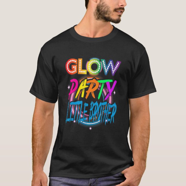 Glöd Parti Lillebror Målarfärg Stänk Effekt Glöd T Shirt (Framsida)