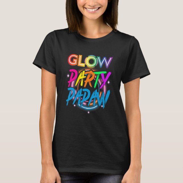 Glöd Parti Papaya   Glödfärg Sprut Effekt Glöd Par T Shirt (Framsida)