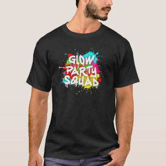 Glöd Partysquad Färgglad Målarfärgseffekt Pa T Shirt