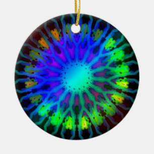 Glöda i den mörka Kaleidoscopekonsten Julgransprydnad Keramik