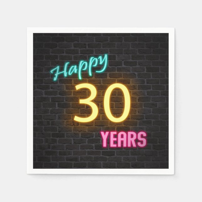 glödande 30 nyanser på tegelvägg pappersservett (Framsidan)