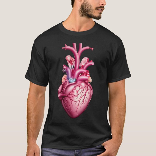 glödande anatomiskt hjärta t shirt (Framsida)