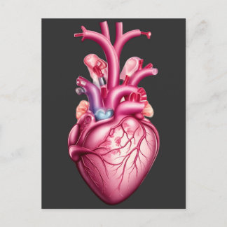 glödande anatomiskt hjärta vykort
