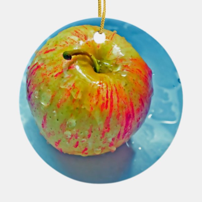 Glödande Apple Julgransprydnad Keramik (Framsidan)