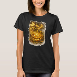 Glödande Bina Dansar Runt Halloween Pumpa Skiss T Shirt