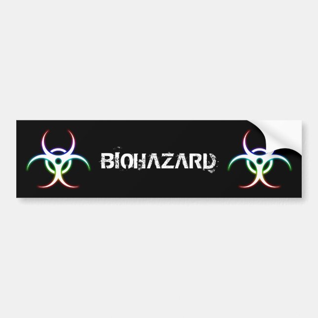 Glödande Biohazardsymbol - bildekal (Framsidan)