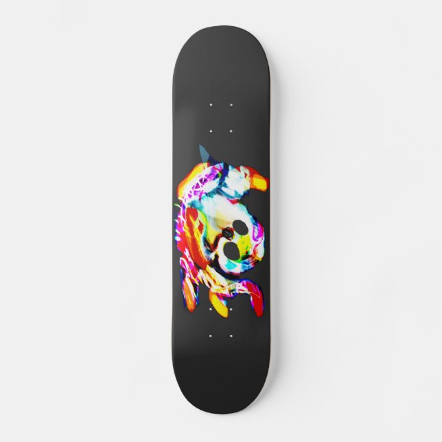 Glödande bläckfisk sommar mini skateboard bräda 18,5 cm (Framsida)