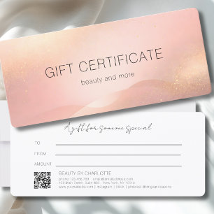 Glödande Blush Guld Gradient QR-kod Presentkort