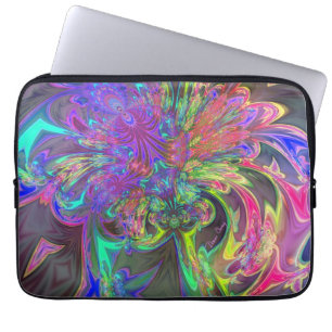 Glödande bristning av färg - kricka & violetta laptop sleeve
