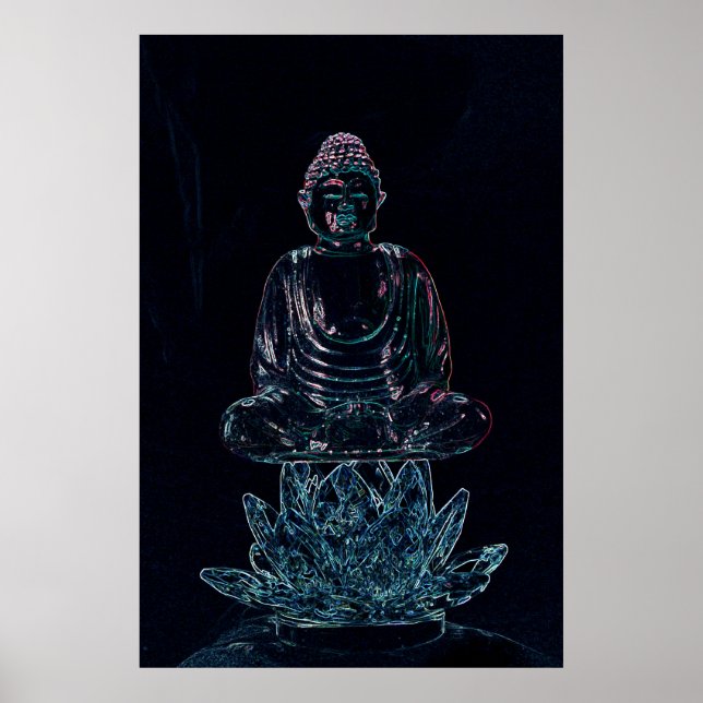 glödande buddha-poster poster (Framsidan)