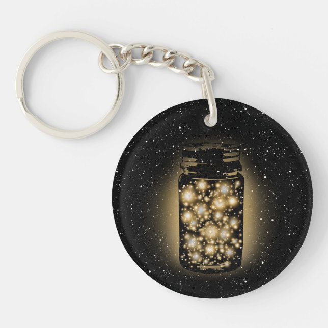 Glödande burk av Fireflies med nattstjärnor (Framsidan)