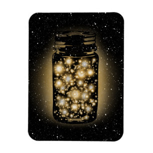 Glödande burk av Fireflies med nattstjärnor Magnet