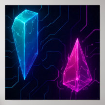 Glödande Cyberpunk Geometriskt Kretsmönster