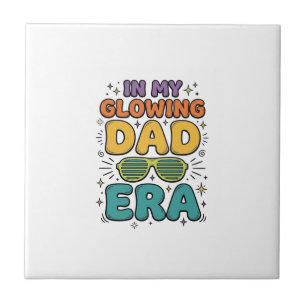 Glödande Dad Era Retro Solglasögon Dad T-Shirt Des Kakelplatta