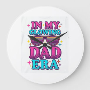Glödande Dad Era Vintage Gravyr T-Shirt Design_1 Stor Klocka