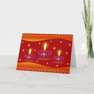 Glödande dekorativa Diwali lampor Kort