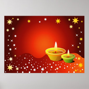 Glödande Diwali lampor Poster